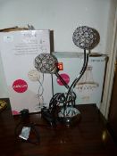 *Chrome Touch Table Lamp and a Glass Droplet Chandelier