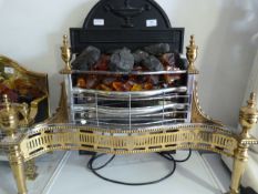 Brass and Coal Effect Electric Fire