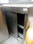 Wall Mounted Stainless Steel Cupboard Enclosed by Sliding Double Doors