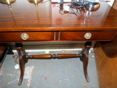 Mahogany Drop Leaf Hall Table with Two Drawers