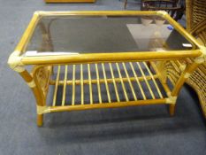 Bamboo Glass Topped Coffee Table - Matching Lot 819