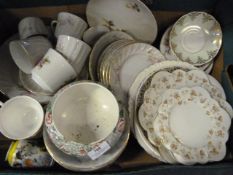 Box of Assorted Decorative China, Cake Plates, etc.