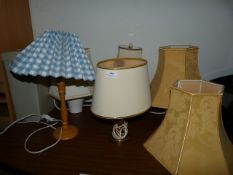 Five Table Lamps and Shades