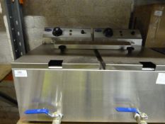 *Ace Catering Stainless Steel Electric Two Compartment Two Basket Fryer F40