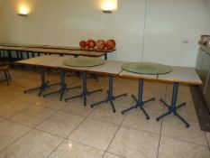 *Six Rectangular Dining Tables on Tubular Pedestals