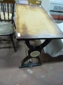 Rectangular Pub Table with Yorkshire Rose Embellishment