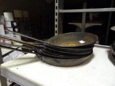*Six Black Iron Frypans