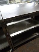 Stainless Steel Preparation Unit with Two Undershelves