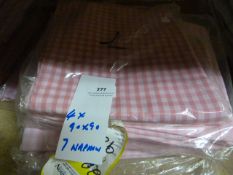 *Four 90x90 Table Cloths and Seven Pink and White Gingham Tablecloths