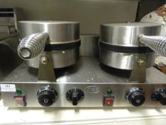*Ace Catering Double Round Waffle Baker F4