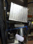 Trolley Containing Assorted Cash Registers, Gas Pipes, Hoses, Stainless Steel Sink, Etc.