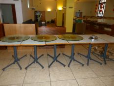 *Six Rectangular Dining Tables on Tubular Pedestals