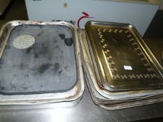 *Fourteen Assorted Aluminum and Stainless Steel Trays
