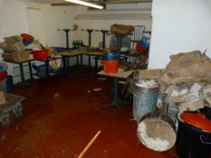 *The Remaining Content of the Basement Which Includes; Dining Tables, Tubular Chairs, Trolleys,