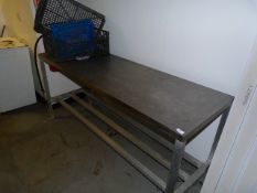 *Aluminium Framed Stainless Steel Topped Preparation Table