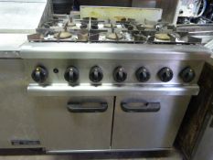 *Six Burner Commercial Gas Cooker over Oven