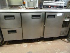 *Stainless Steel Refrigerated Preparation Counter Enclosed by Two Doors and Two Drawers
