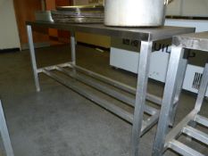 *Aluminium Framed Stainless Steel Topped Preparation Table