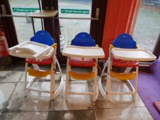 *Three Childrens High Seat Chairs