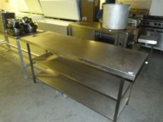 *Stainless Steel Preparation Table with Two Undershelves