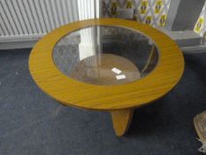 Circular Glass Topped Coffee Table