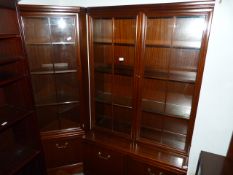 Rosewood Glazed Wall Unit and Corner Unit Too Match