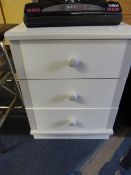 White Three Drawer Cabinet