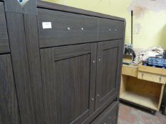 *Dark Oak Two Door One Drawer Sideboard