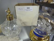 Glass Scent Bottle and a Small Globe of Santa Maria