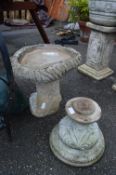 Concrete Birdbath and a Pedestal
