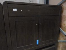*Dark Oak Two Door One Drawer Sideboard