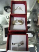 Three Dress Rings with Inset Stones