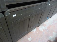 *Dark Oak Two Door One Drawer Sideboard