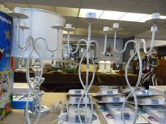 Set of Three Metal Three Branch Candelabra