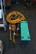 Gardening Tools, Spades, Rakes and a Hose