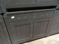 *Dark Oak Two Door One Drawer Sideboard