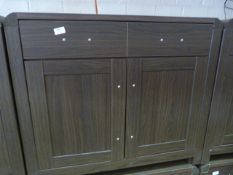 *Dark Oak Two Door One Drawer Sideboard