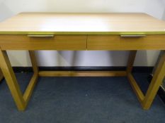 Light Oak Two Drawer Table