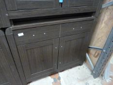 *Dark Oak Two Door One Drawer Sideboard