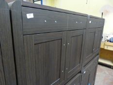 *Dark Oak Two Door One Drawer Sideboard