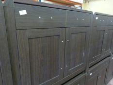 *Dark Oak Two Door One Drawer Sideboard