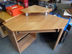 Pine Effect Corner Computer Desk