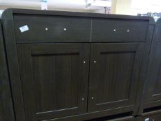 *Dark Oak Two Door One Drawer Sideboard