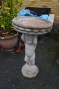 Concrete Garden Ornament Cherub Birdbath