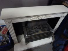 Electric Coal Effect Fire in White Adam Style Surround