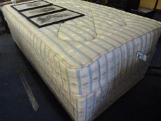 Stripped Single Bed Mattress and Base with Drawers