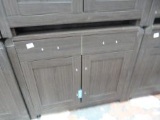 *Dark Oak Two Door One Drawer Sideboard