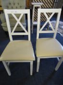 Pair of White Painted Dining Chairs
