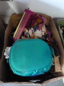 Box Containing Small Dolls and Accessories