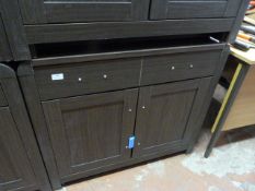 *Dark Oak Two Door One Drawer Sideboard
